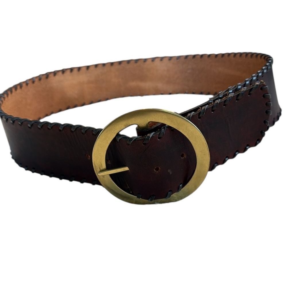 Made in the Shade Leather Belt Solid Brass Buckle Made in USA Unisex handcrafted